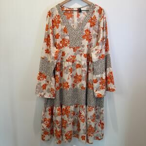 Emery Rose Dress Women's Size 5X Floral Tiered Flowy Feminine Plus Size Fashion